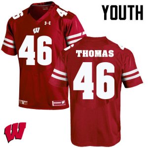 Youth Wisconsin Badgers NCAA #45 Nick Thomas Red Authentic Under Armour Stitched College Football Jersey LZ31Y43SS